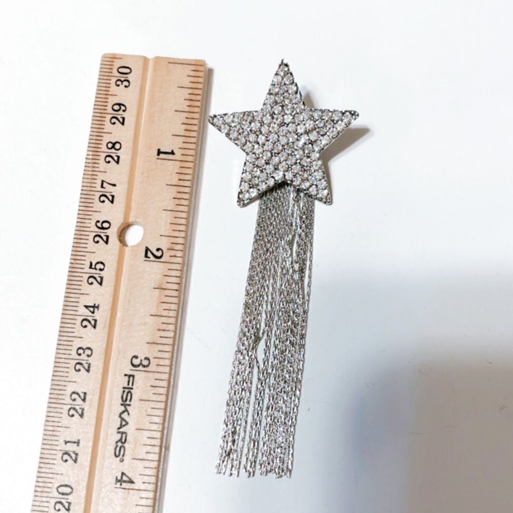 Star tassel drop earrings M55 - Picture 5 of 6
